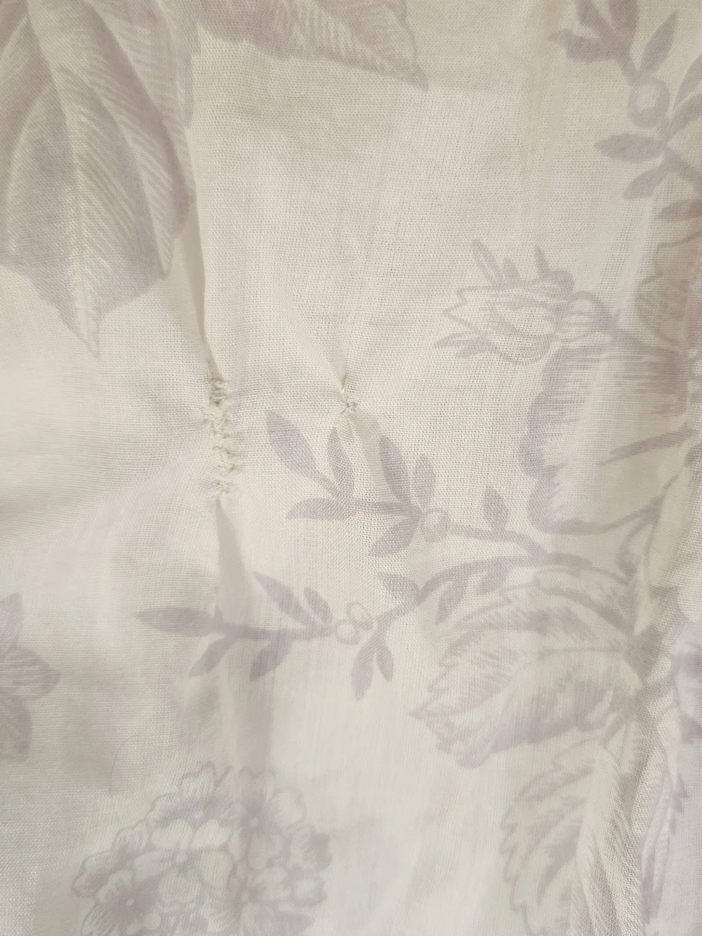 Lovely Cream and Lavender Pintuck Floral Drapery Curtains XL 100x50inches